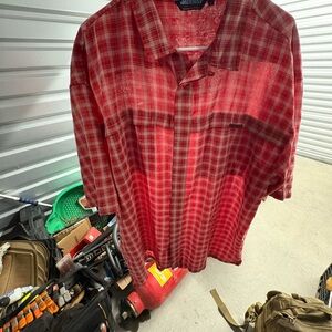 Mecca Red and White Plaid Men's Shirt
